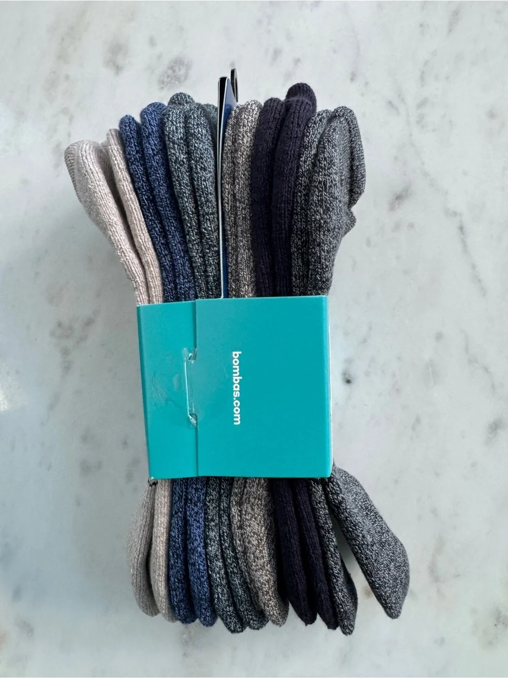 NWT Bombas Marled Ankle Socks 6 Pack Large Natural Taupe Mix